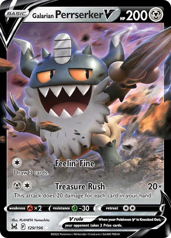 Galarian Perrserker V 129/196 Lost Origin (SWSH11)