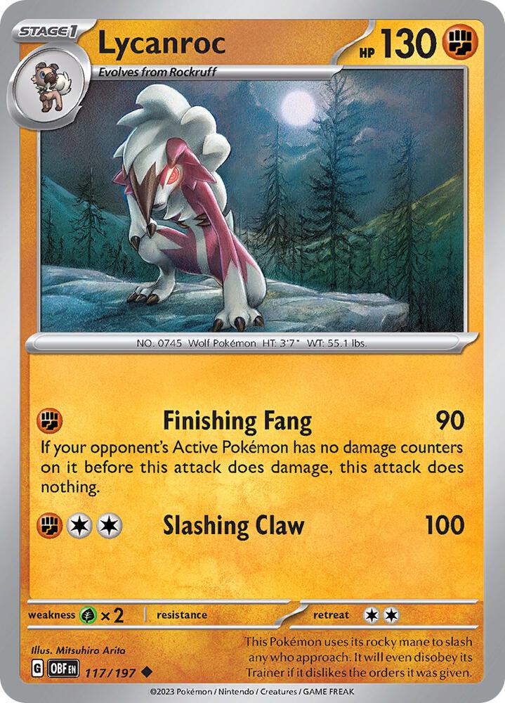 Lycanroc HOLO 117/193 Obsidian Flames (OBF)