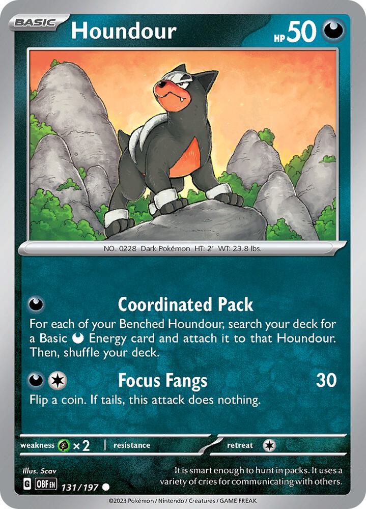 Houndour REV HOLO 131/197 Obsidian Flames (OBF)