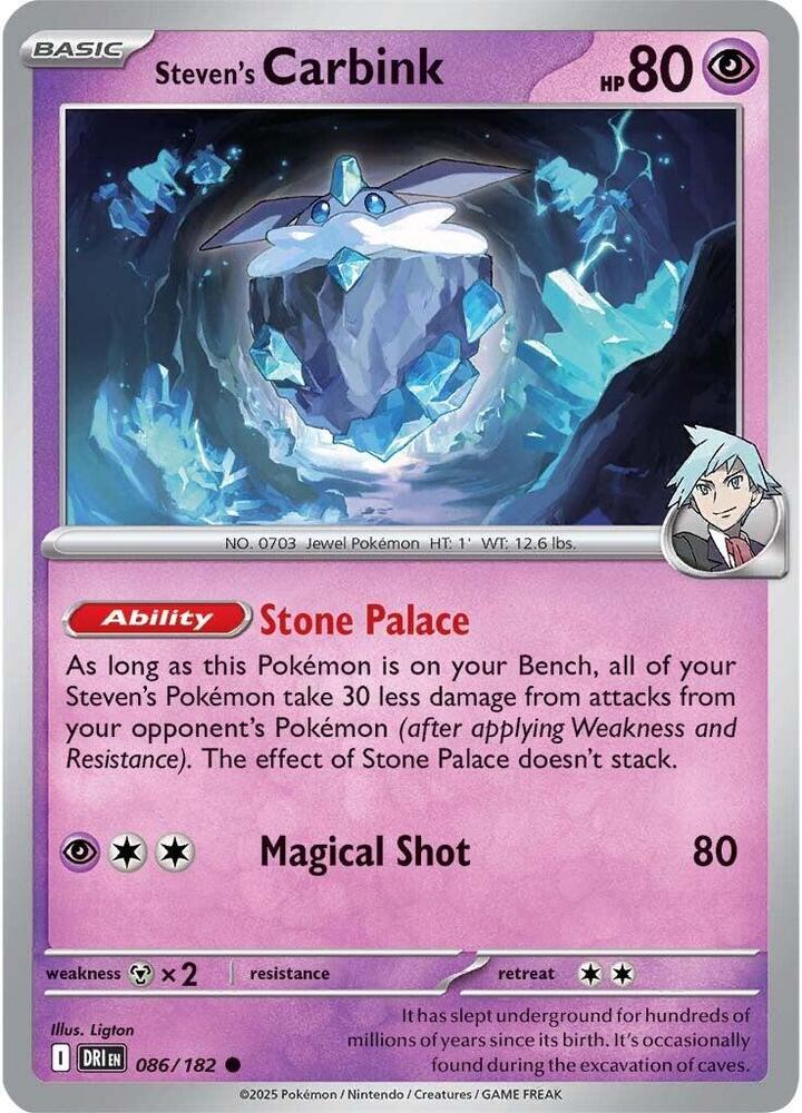 Steven's Carbink Reverse HOLO 086/182 Destined Rivals (DRI)