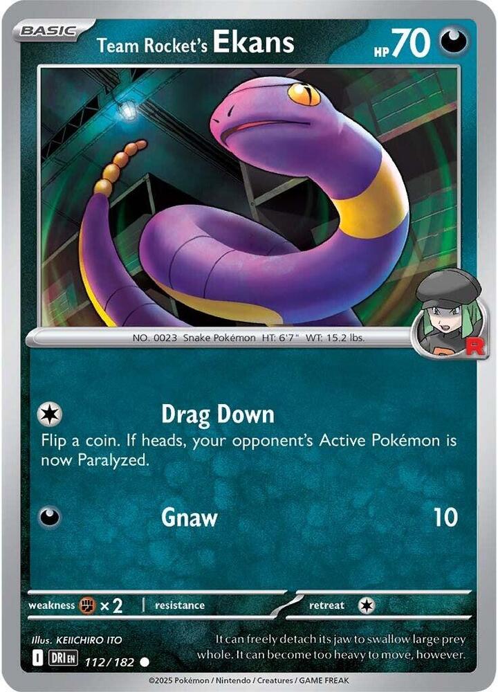 Team Rocket's Ekans Reverse HOLO 112/182 Destined Rivals (DRI)