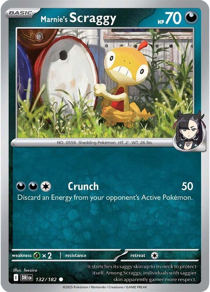 Marnie's Scraggy Reverse HOLO 132/182 Destined Rivals (DRI)