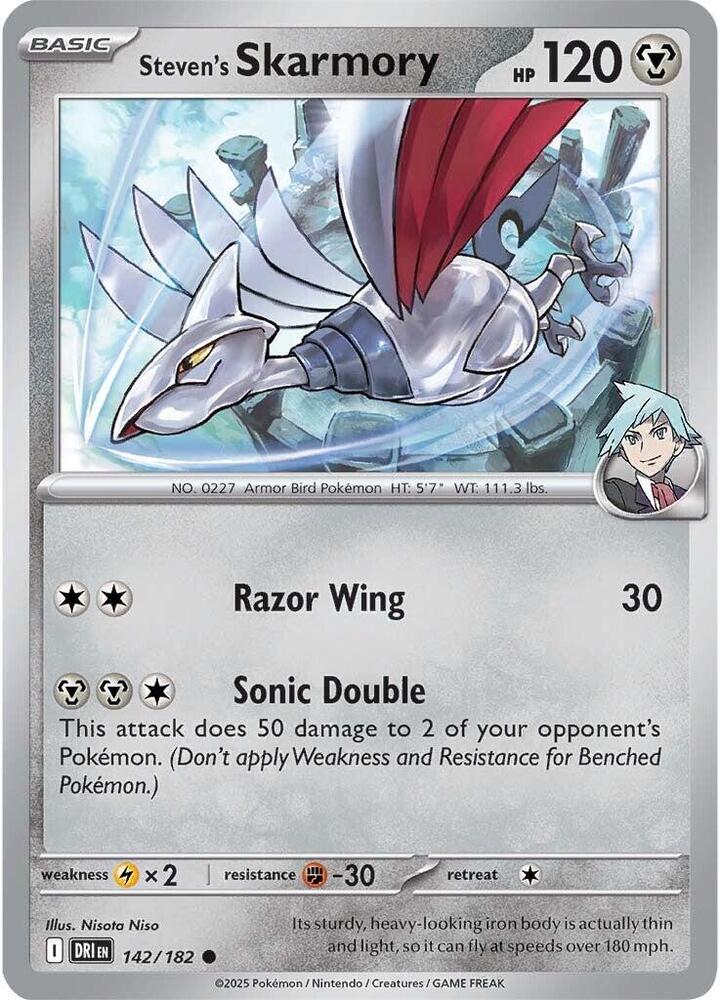 Steven's Skarmory Reverse HOLO 142/182 Destined Rivals (DRI)