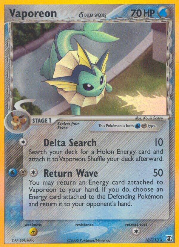 Vaporeon (Delta Species) EX Delta Species Holo Rare 18/113
