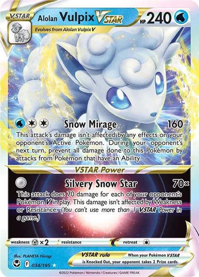 Alolan Vulpix 034/195 VSTAR Silver tempest -
