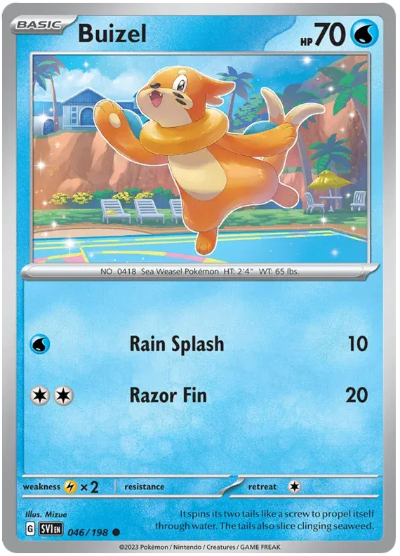 Buizel Scarlet & Violet Base Set Common • 046/198 Reverse Holofoil