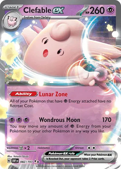 Clefable ex Obsidian Flames Double Rare 082/197