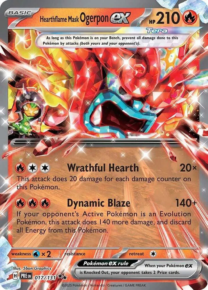 Hearthflame Mask Ogerpon ex Prismatic Evolutions Double Rare 017/131