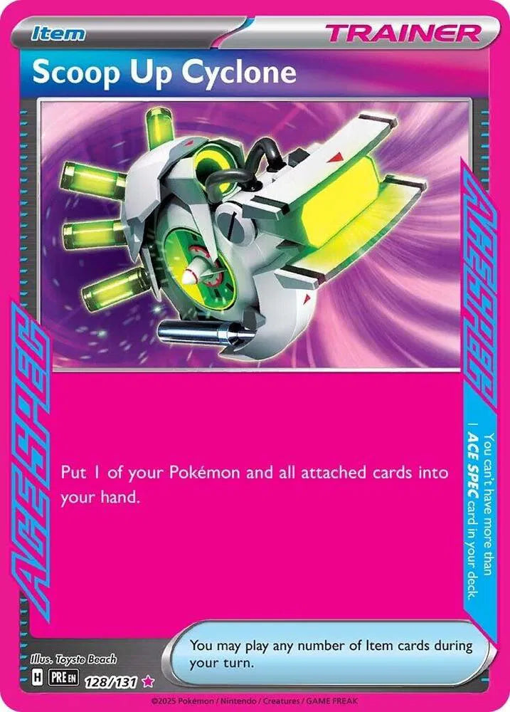 Scoop Up Cyclone Prismatic Evolutions ACE SPEC Rare 128/131