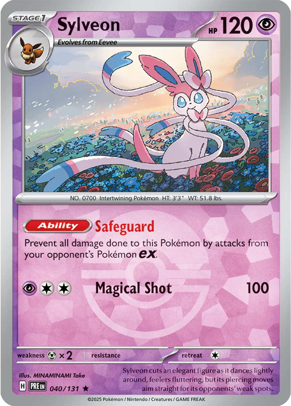 Sylveon (Poke Ball Pattern) Prismatic Evolutions Rare • 040/131 Holofoil