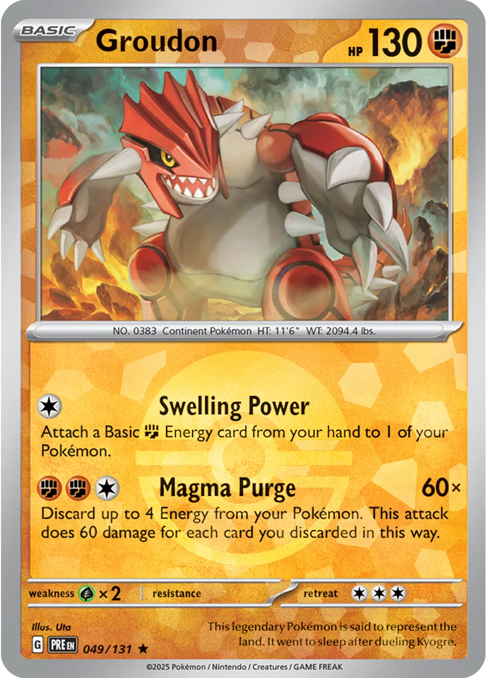 Groudon (Poke Ball Pattern) Prismatic Evolutions Rare • 049/131 Holofoil