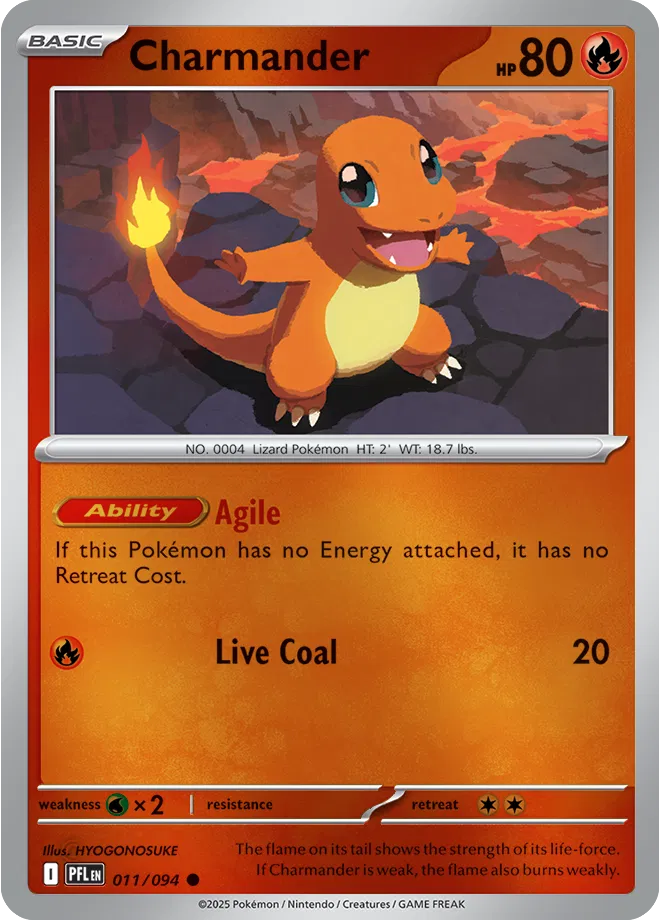 Charmander Phantasmal Flames Common 011/094 Reverse Holofoil