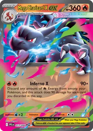 Mega Charizard X ex Phantasmal Flames Double Rare • 013/094 Holofoil