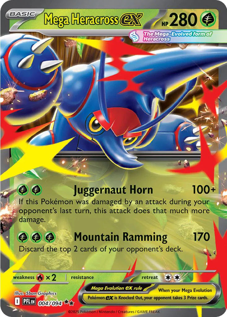 Mega Heracross ex Double Rare 004/094 Phantasmal Flames