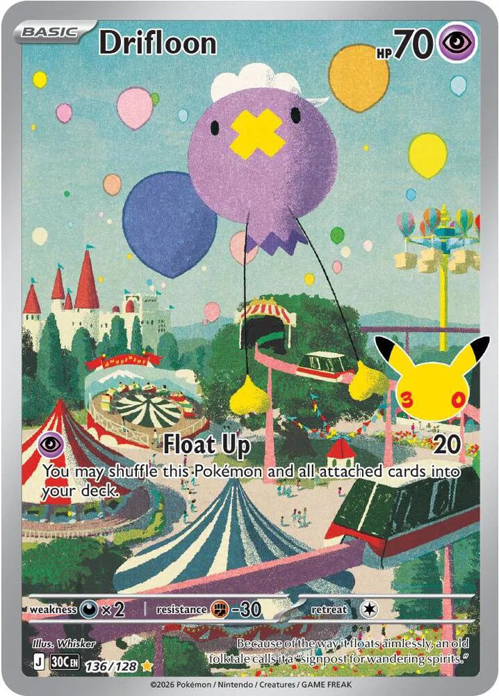 Drifloon 30th Celebration Illustration Rare 136/128