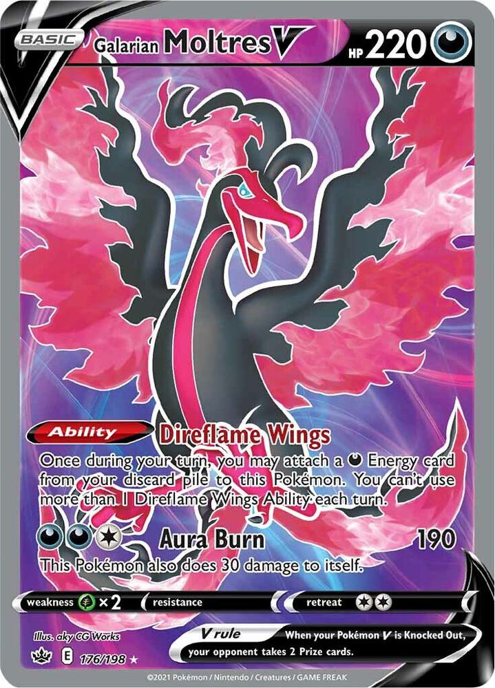 Galarian Moltres V 176/198 Chilling Reign (SWSH06)