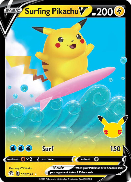 Surfing Pikachu V | 008/025 | Celebrations (CLB)