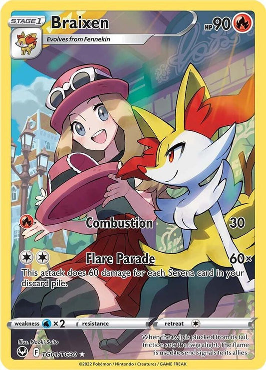 Braixen Silver TG01/TG30 Tempest Trainer Gallery (SWSH12: TG)