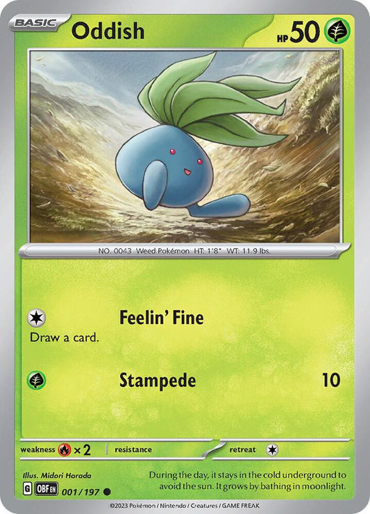 Oddish REV HOLO 1/197 Obsidian Flames (OBF)