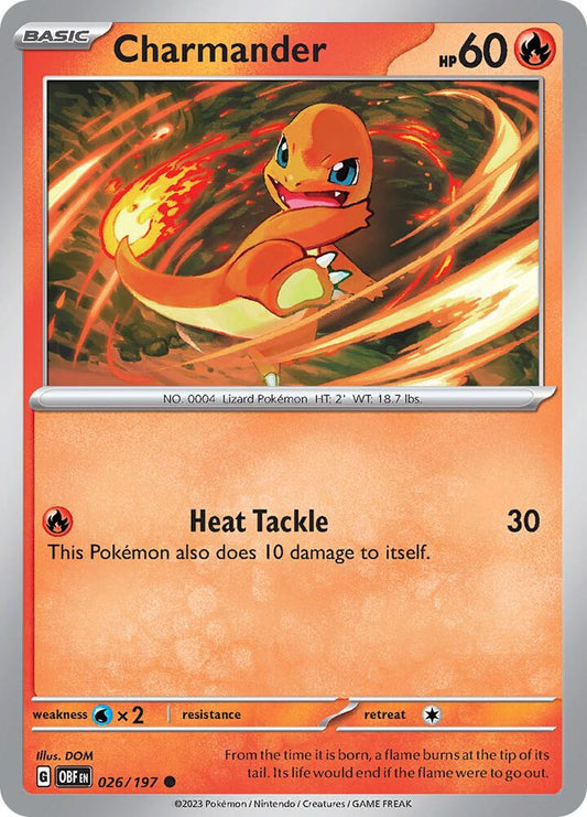 Charmander REV HOLO 026/197 Obsidian Flames (OBF)