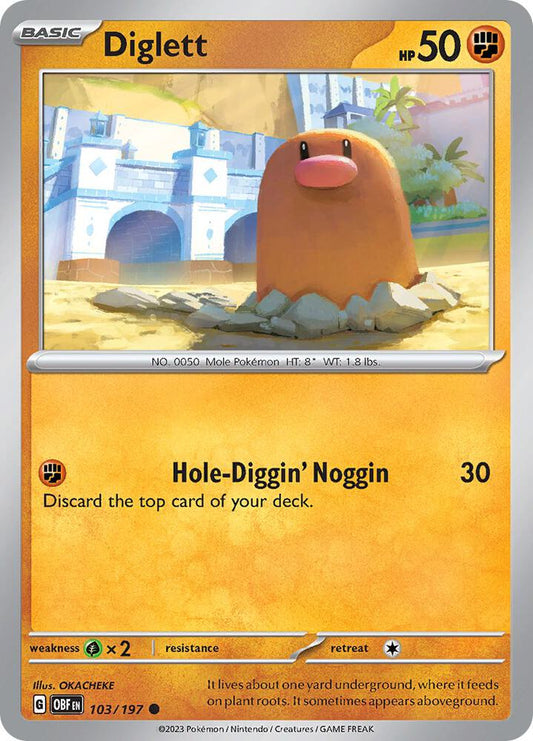 Diglett REV HOLO 103/197 Obsidian Flames (OBF)