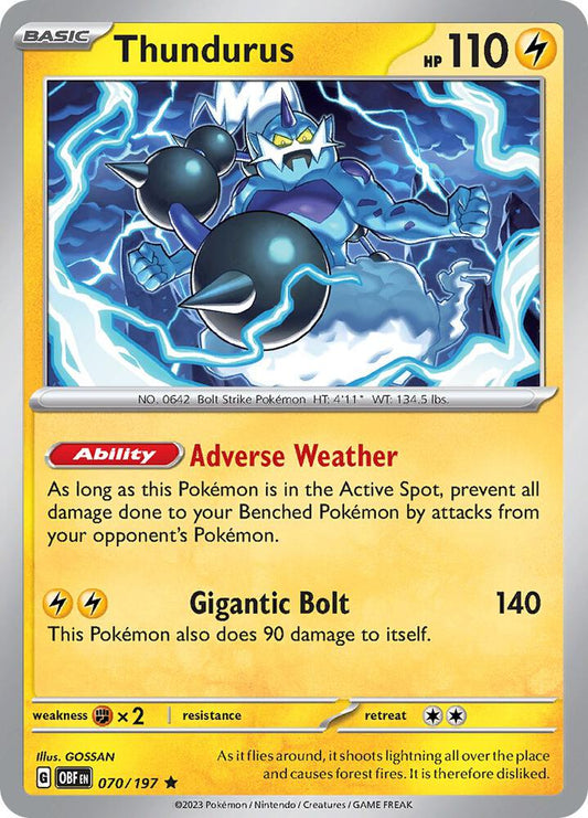 Thundurus HOLO 070/197Obsidian Flames (OBF)