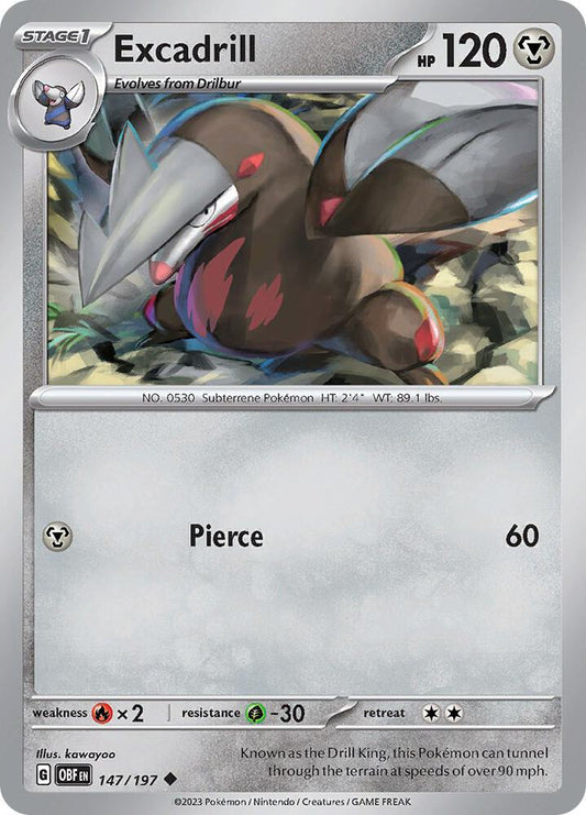 Excadrill REV HOLO 147/197 Obsidian Flames (OBF)