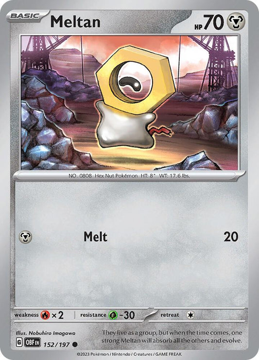 Meltan REV HOLO 152/197 Obsidian Flames (OBF)