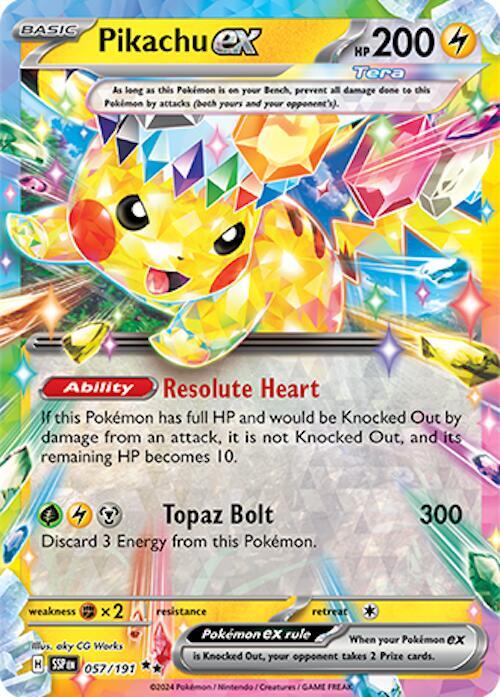 Pikachu ex  057/191 Surging Sparks (SSP)