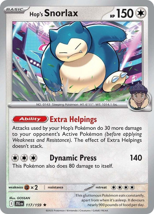 Hop's Snorlax REV HOLO 117/159 Journey Together (JTG)