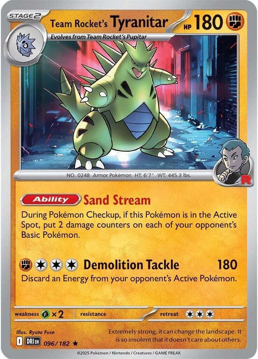 Team Rocket's Tyranitar HOLO 096/182 Destined Rivals (DRI)