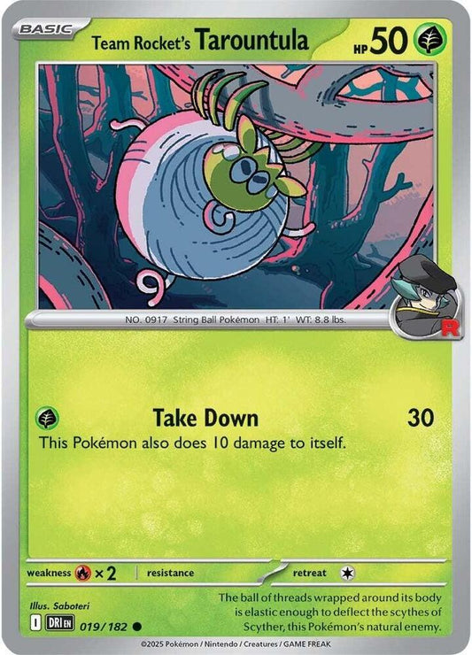 Team Rocket's Tarountula Reverse Holo 019/182 Destined Rivals (DRI)