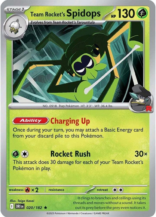 Team Rocket's Spidops HOLO 020/182  Destined Rivals (DRI)