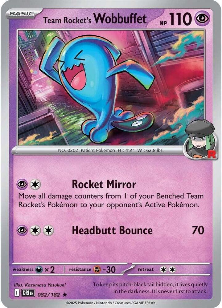 Team Rocket's Wobbuffet HOLO 82/182 Destined Rivals (DRI)