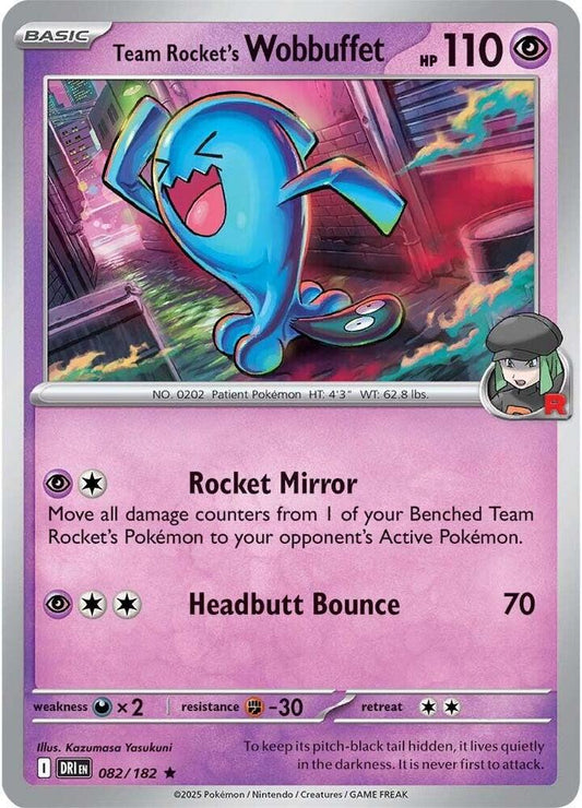 Team Rocket's Wobbuffet HOLO 82/182 Destined Rivals (DRI)