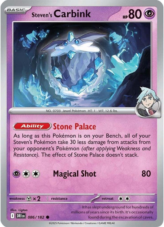 Steven's Carbink Reverse HOLO 086/182 Destined Rivals (DRI)