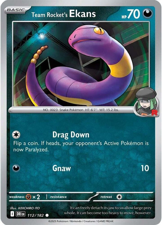 Team Rocket's Ekans Reverse HOLO 112/182 Destined Rivals (DRI)