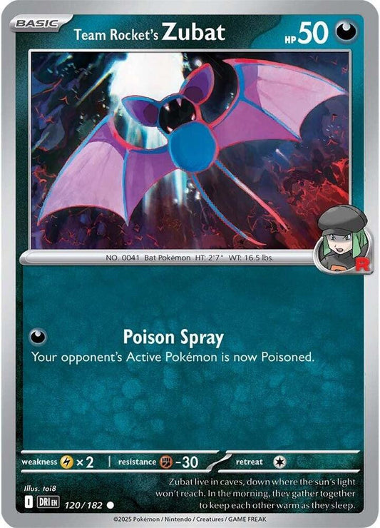Team Rocket's Zubat Reverse HOLO 120/182 Destined Rivals (DRI)