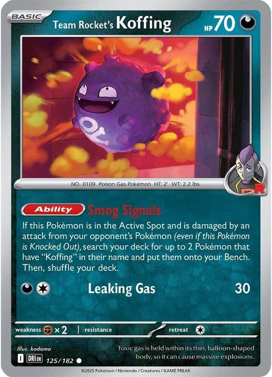 Team Rocket's Koffing Reverse HOLO 125/182 Destined Rivals (DRI)