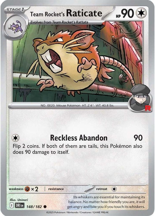 Team Rocket's Raticate Reverse HOLO 148/182 Destined Rivals