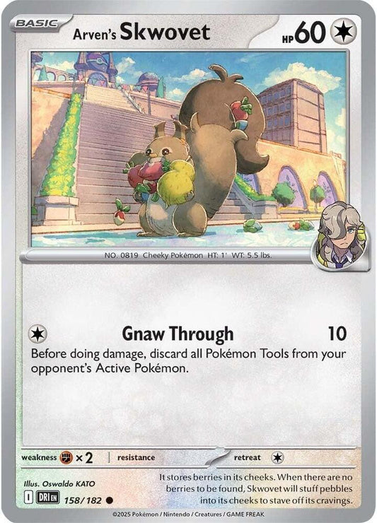 Arven's Skwovet Reverse HOLO 158/182 Destined Rivals (DRI)