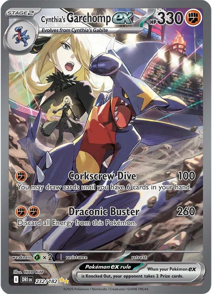 Cynthia's Garchomp ex - 232/182 - SV10: Destined Rivals (DRI)