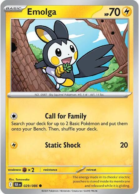 Emolga REV HOLO Black Bolt (BLK)