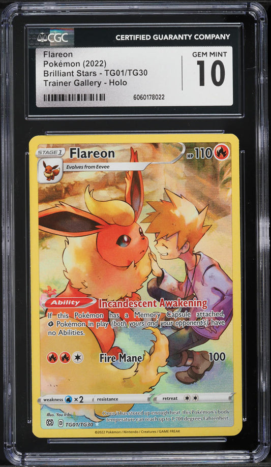 Flareon |TRAINER GALLERY FULL ART| Brilliant Stars| CGC