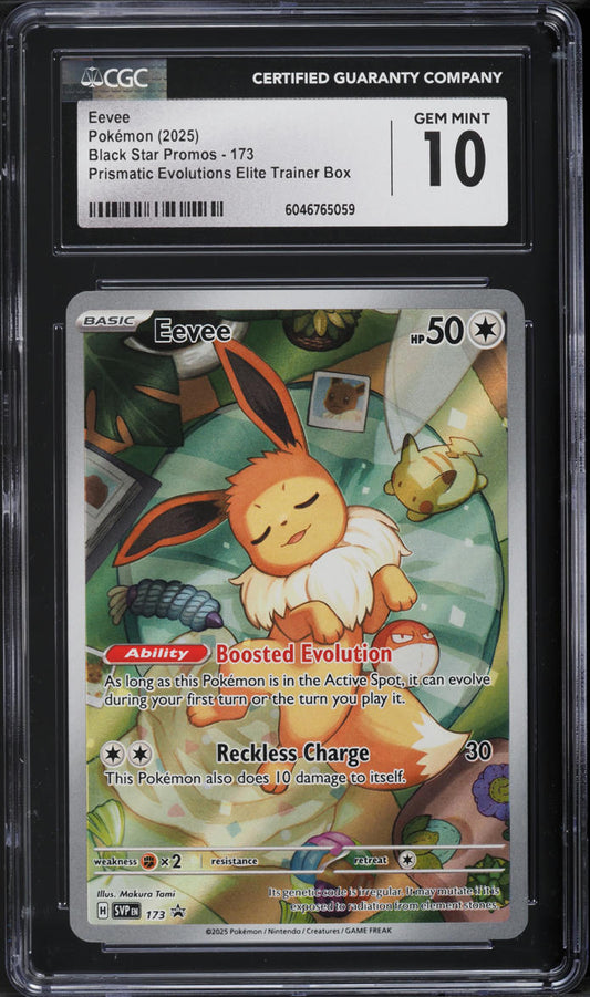 Eevee |BLACK PROMO |Prismatic Evolutions|CGC 10