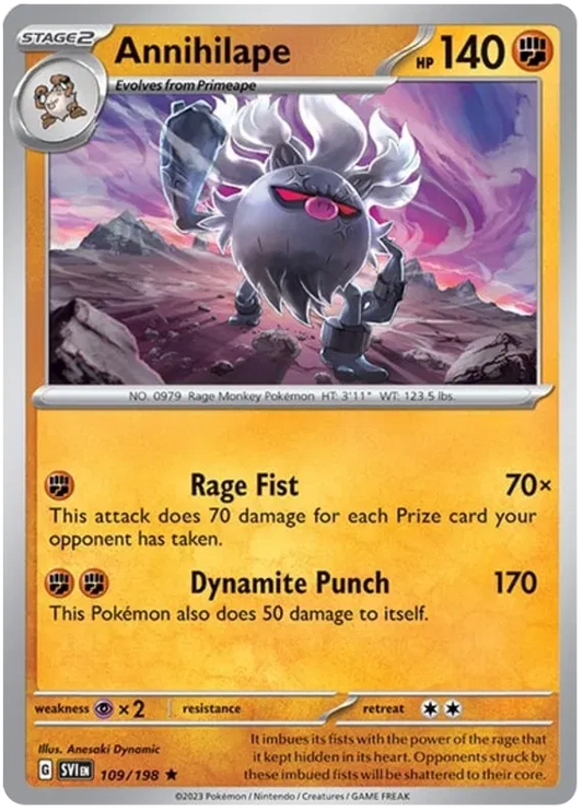Annihilape Scarlet & Violet Base Set Rare • 109/198 Holofoil