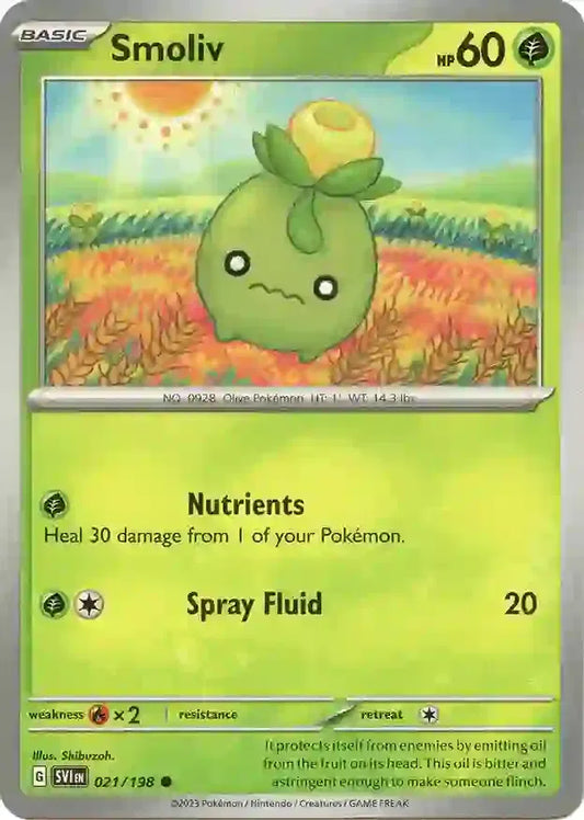 Smoliv Scarlet & Violet Base Set Common • 021/198 Reverse Holofoil