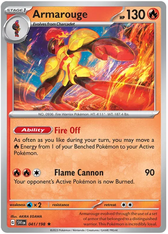 Armarouge Scarlet & Violet Base Set Rare • 041/198 Holofoil