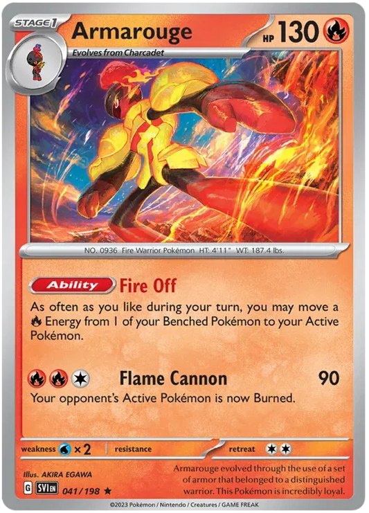 Armarouge Scarlet & Violet Base Set Rare • 041/198 Holofoil