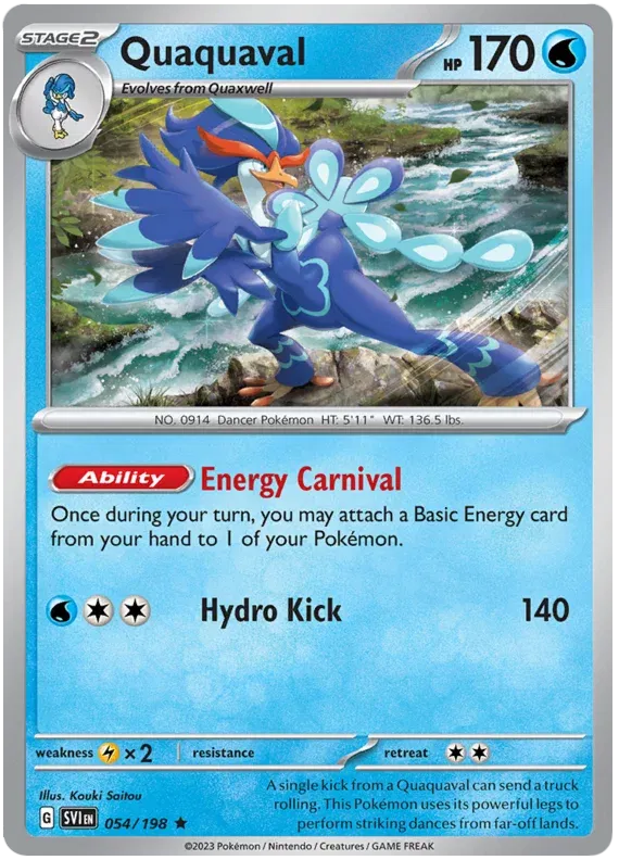 Quaquaval Scarlet & Violet Base Set Rare • 054/198 Reverse Holofoil